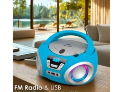 CYBERLUX Haushaltsgeräte<CL-900 CD-Player mit LED-Discolichter CD/MP3/USB Radio Blau