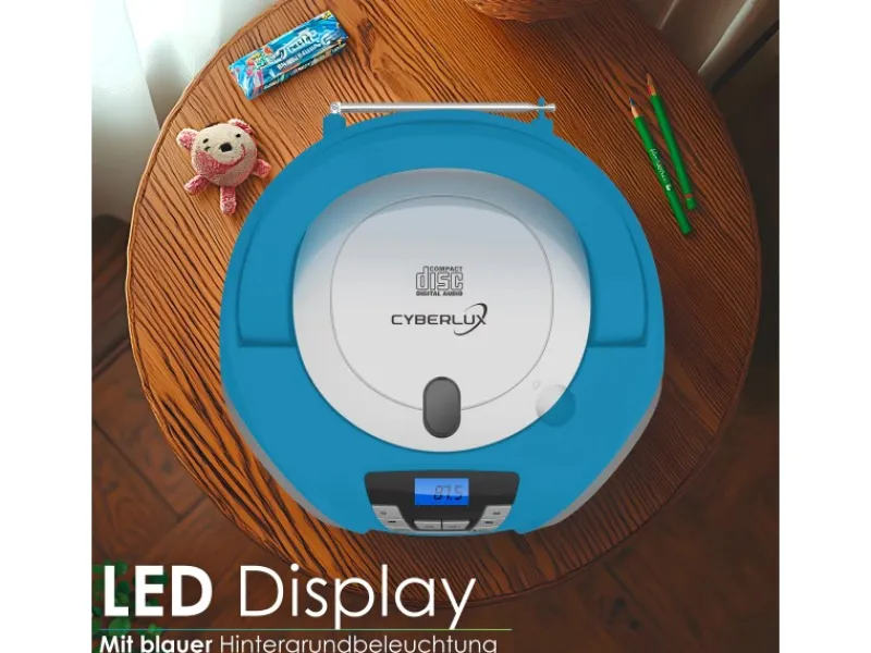 CYBERLUX Haushaltsgeräte<CL-900 CD-Player mit LED-Discolichter CD/MP3/USB Radio Blau