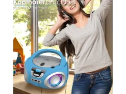 CYBERLUX Haushaltsgeräte<CL-900 CD-Player mit LED-Discolichter CD/MP3/USB Radio Blau