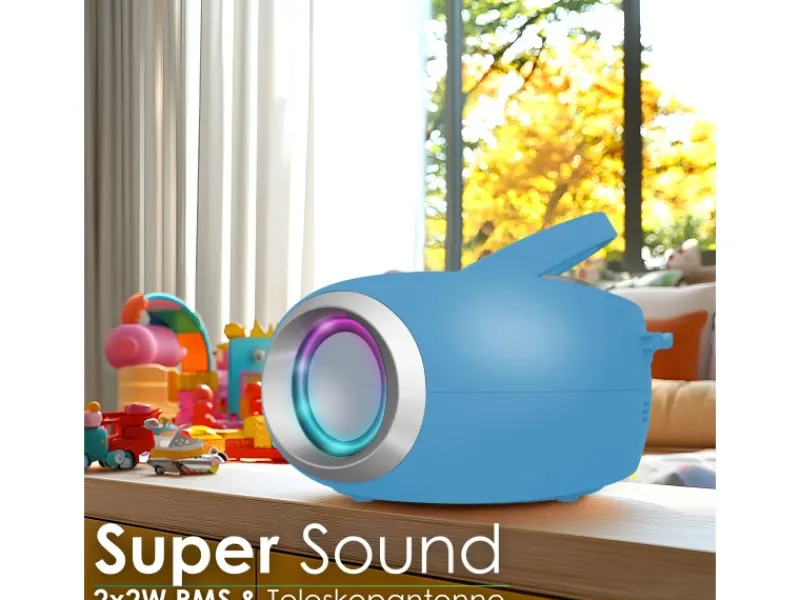 CYBERLUX Haushaltsgeräte<CL-900 CD-Player mit LED-Discolichter CD/MP3/USB Radio Blau