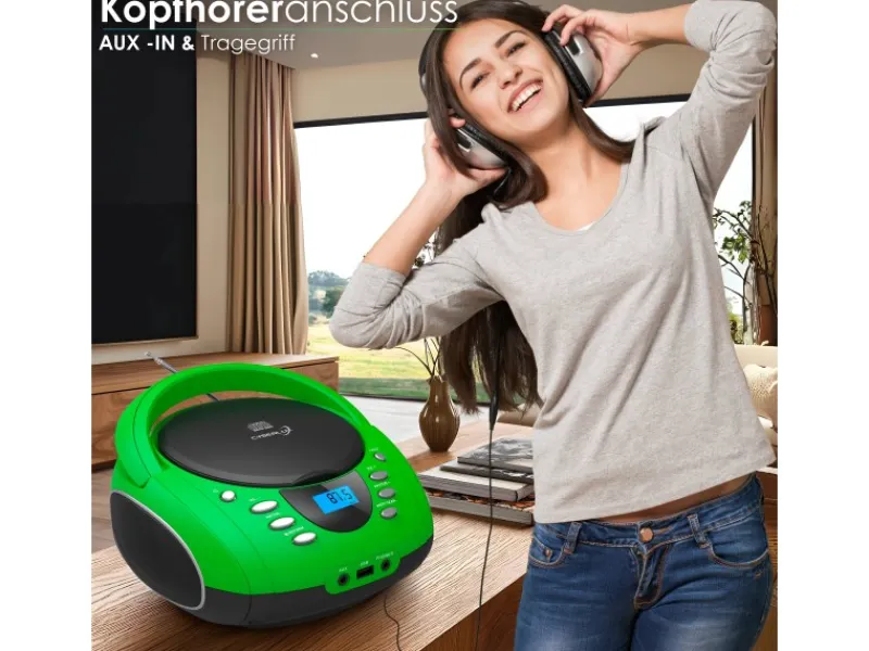 CYBERLUX Haushaltsgeräte<CL-700 CD-Player Tragbar CD/MP3/USB Radio Grün