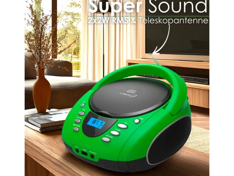 CYBERLUX Haushaltsgeräte<CL-700 CD-Player Tragbar CD/MP3/USB Radio Grün