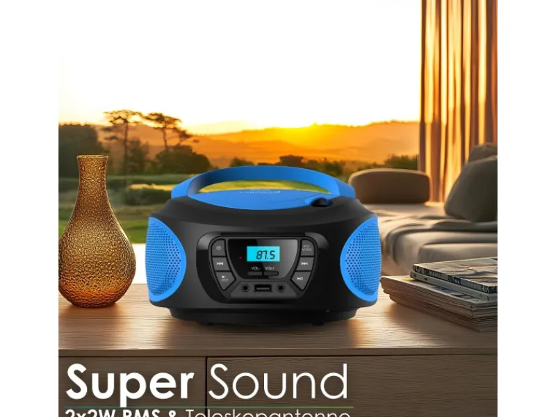 Sale CYBERLUX CL-610 CD-Player Tragbar CD/MP3/USB Radio Blau