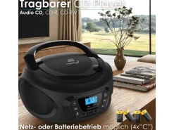 CYBERLUX CL-600 CD-Player Tragbar CD/MP3/USB Radio Schwarz< Haushaltsgeräte