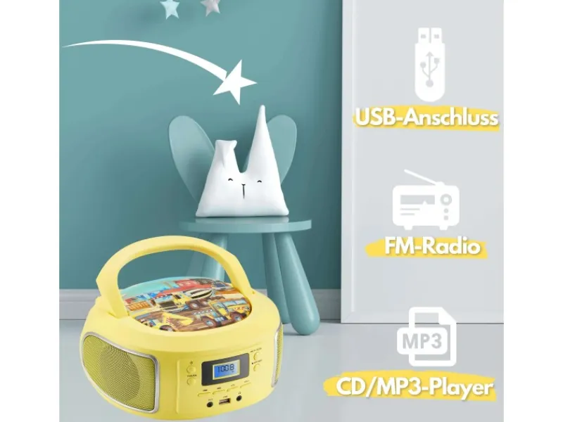 Best CYBERLUX CL-950 Kinder CD-Player Tragbar CD/MP3/USB Radio Gelb