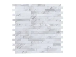 Best Dalsys Selbstklebende Fliesen 1m² 11 Stück Stein- Marmoroptik Weiß Silber Weiß-Marmoriert