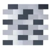 Dalsys Selbstklebende Fliesen 1m² 11 Stück Rechteck Grau Mix Silber< Küchenrückwände