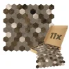Outlet Dalsys Selbstklebende Fliesen 0,88m² 11 Stück Hexagon Braun Mix Gold