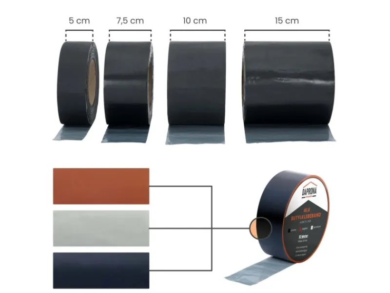DAPRONA Ersatzteile Küchenarmatur<Butylband 10m x 150mm Alu Reperaturband Dichtband