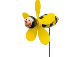 Deko-Gartenstecker Hummel mit Windrad 48 cm< Töpfe