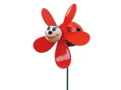 Clearance Deko-Gartenstecker Marienkäfer mit Windrad 49 cm