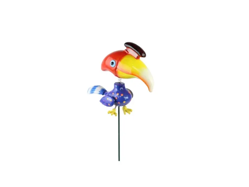 New Deko-Gartenstecker Nashornvogel 52 cm x 6 cm x 15 cm