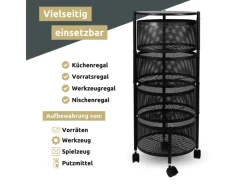 Online deluxe4home Rollwagen mit 4 schwenkbaren Ebenen 30x30x78 cmRund