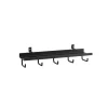 Outlet Denpanels Regal 5 Haken für Akustikpaneel inkl. Schrauben 30 cm x 7,2 cm Schwarz