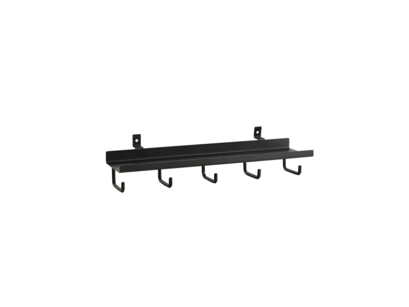 Outlet Denpanels Regal 5 Haken für Akustikpaneel inkl. Schrauben 30 cm x 7,2 cm Schwarz