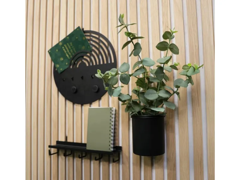 Outlet Denpanels Regal 5 Haken für Akustikpaneel inkl. Schrauben 30 cm x 7,2 cm Schwarz