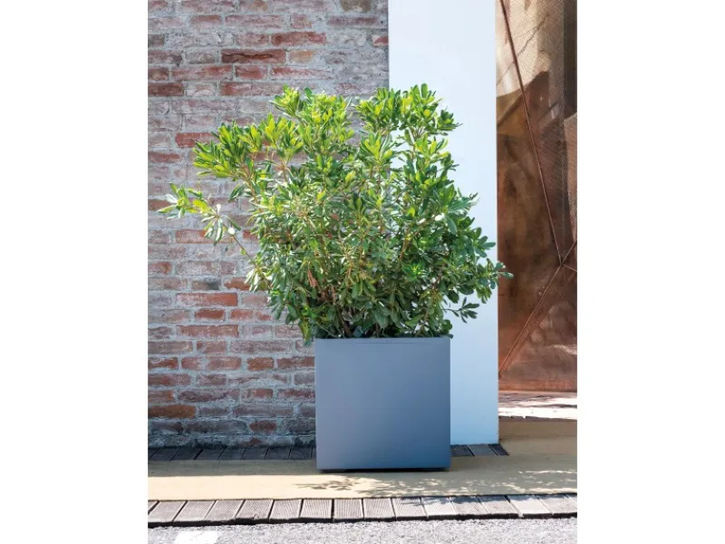 Deroma Pflanztopf Quadro Millenium 49 cm x 49 cm x 49 cm Aschgrau