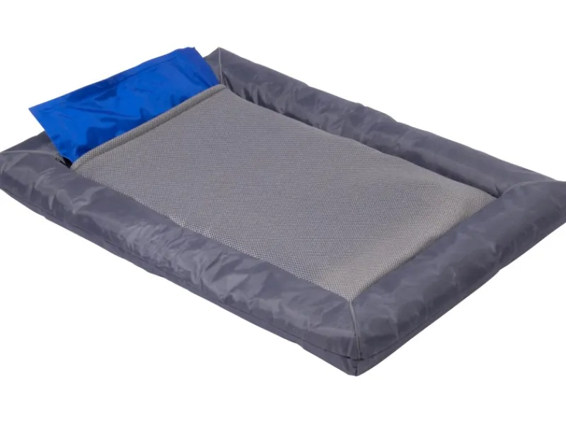 Dobar Liegekissen mit Herausnehmbarer Kühlmatte 76 cm x 58 cm x 7 cm Grau< Kühlschränke