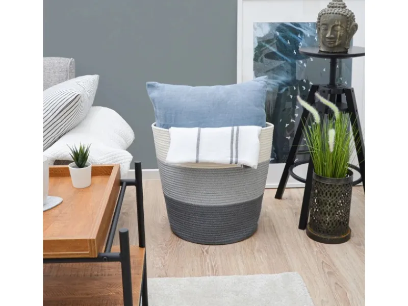 DuneDesign Aufbewahrungskorb aus Baumwolle 50 Liter Ø 38 x 46 cm< Töpfe