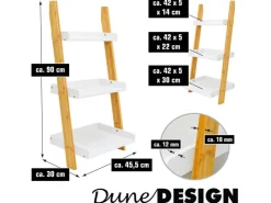 DuneDesign Küchenregale<Badezimmer Leiterregal 45 x 90 cm aus Bambus