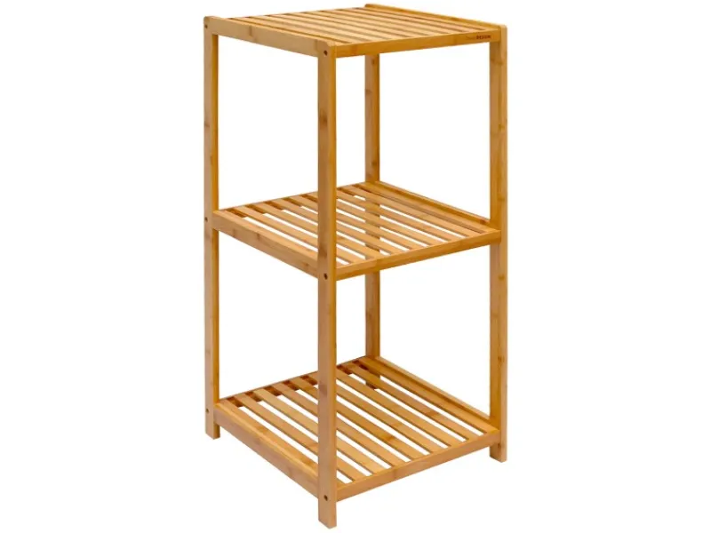DuneDesign Küchenregale<Badezimmer-Regal 83 x 38 x 40 cm mit 3 Fächern aus Bambus
