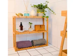 DuneDesign Bambus Regal für das Badezimmer  60 x 54 x 15 cm< Küchenregale