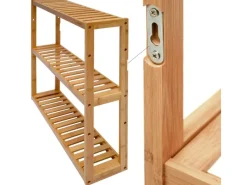 DuneDesign Bambus Regal für das Badezimmer 60 x 54 x 15 cm< Küchenregale