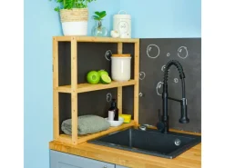 DuneDesign Bambus Regal für das Badezimmer 60 x 54 x 15 cm< Küchenregale