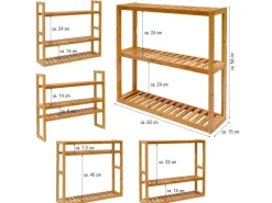 DuneDesign Bambus Regal für das Badezimmer 60 x 54 x 15 cm< Küchenregale