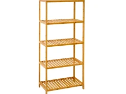 DuneDesign Küchenregale<Bambus Regal für das Badezimmer 130 x 60 x 26 cm