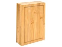 DuneDesign 6er Set Frühstücksbrettchen 22 x 15 cm aus Bambus Rund< Schneidebretter|Küchenhelfer