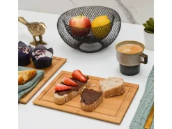 Clearance DuneDesign 6er Set Frühstücksbrettchen 22 x 15 cm aus Bambus Eckig