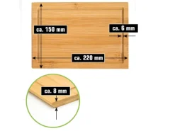 Clearance DuneDesign 6er Set Frühstücksbrettchen 22 x 15 cm aus Bambus Eckig