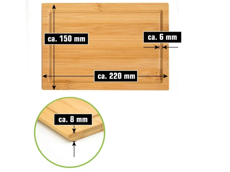 Clearance DuneDesign 6er Set Frühstücksbrettchen 22 x 15 cm aus Bambus Eckig