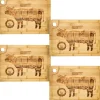 Sale DuneDesign 4er Set Steakteller aus Bambus 33 x 23 x 2cm Motiv Kuh