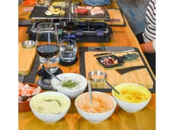 DuneDesign Raclette Teller Set mit Dipschale für 6 Personen 30 x 25 cm< Küchenhelfer