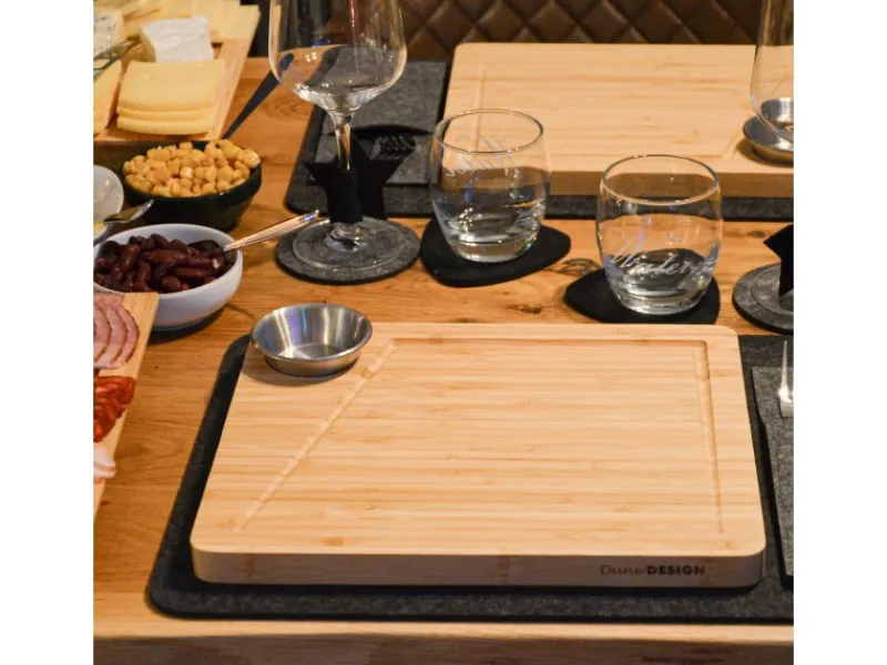 Clearance DuneDesign Raclette Teller Set mit Dipschale für 4 Personen 30 x 25 cm