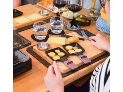Clearance DuneDesign Raclette Teller Set mit Dipschale für 4 Personen 30 x 25 cm