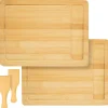 DuneDesign Schneidebretter<Raclettebrett mit Spachtel für 2 Personen 30 x 22 cm aus Bambus