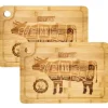 DuneDesign Schneidebretter|Küchenhelfer<Schneidebrett aus Bambus 2er Set 33 x 23 x 2 cm mit Saftrille