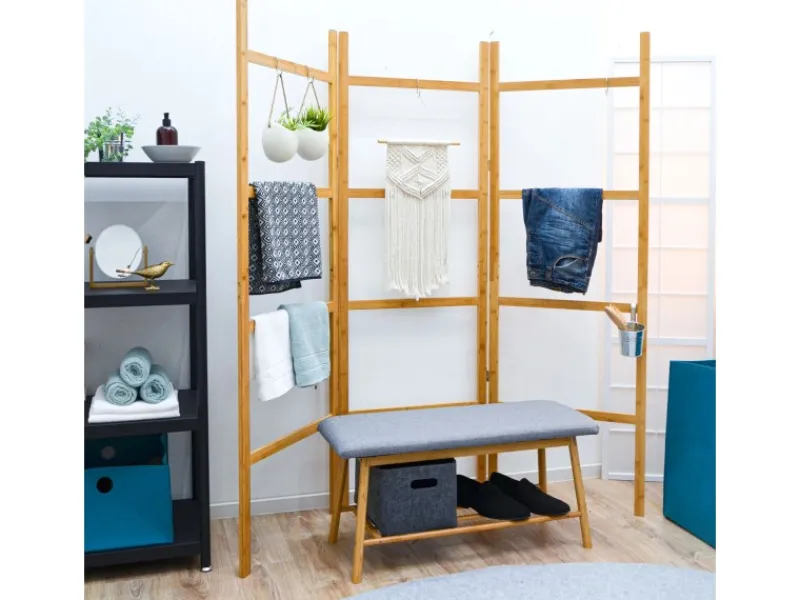 Best DuneDesign XL Bambus Handtuchleiter 180 x 180 cm Braun