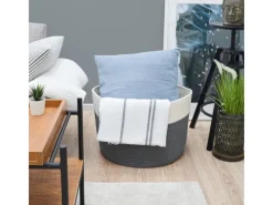 DuneDesign XXL Aufbewahrungskorb aus Baumwolle 60 Liter Ø 50 x 35 cm< Töpfe