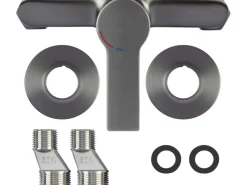 Hot Duscharmatur Bisenzio Einhebel Gunmetal Dunkelgrau-Metallic
