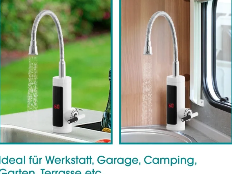 Online Easymaxx Warm und Kaltwasserarmatur mit integriertem Durchlauferhitzer 3600 W