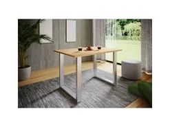 Kücheninseln<ebuy24 XonaU Esstisch 80x80 Eiche Dekor Silberfarben