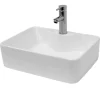 ECD Germany Design Waschbecken Waschtisch 480 x 380 x 140 mm inkl Ablaufgarnitur< Zweigriffarmatur|Einhebelmischer