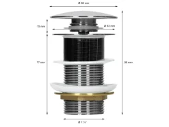 ECD Germany Design Waschbecken Waschtisch 480 x 380 x 140 mm inkl Ablaufgarnitur< Zweigriffarmatur|Einhebelmischer