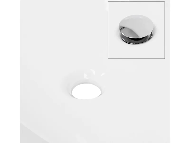 ECD Germany Design Waschbecken Waschtisch 480 x 380 x 140 mm inkl Ablaufgarnitur< Zweigriffarmatur|Einhebelmischer