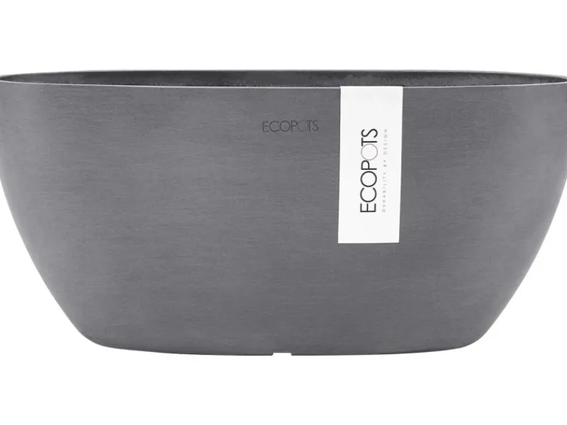 Clearance Ecopots Pflanzschale Sofia 30 cm x 13 cm Oval Grau