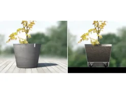 Ecopots Pflanztopf Amsterdam mit Rollen Ø 60 cm Grau< Töpfe